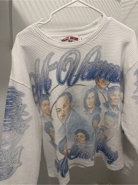 White Graphic Long Sleeve Thermal Tee